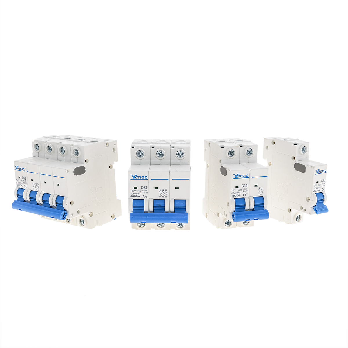 DZ47-63 1P 2P 3P 4P 6-63A 4.5KA 6KA 10KA MCCB