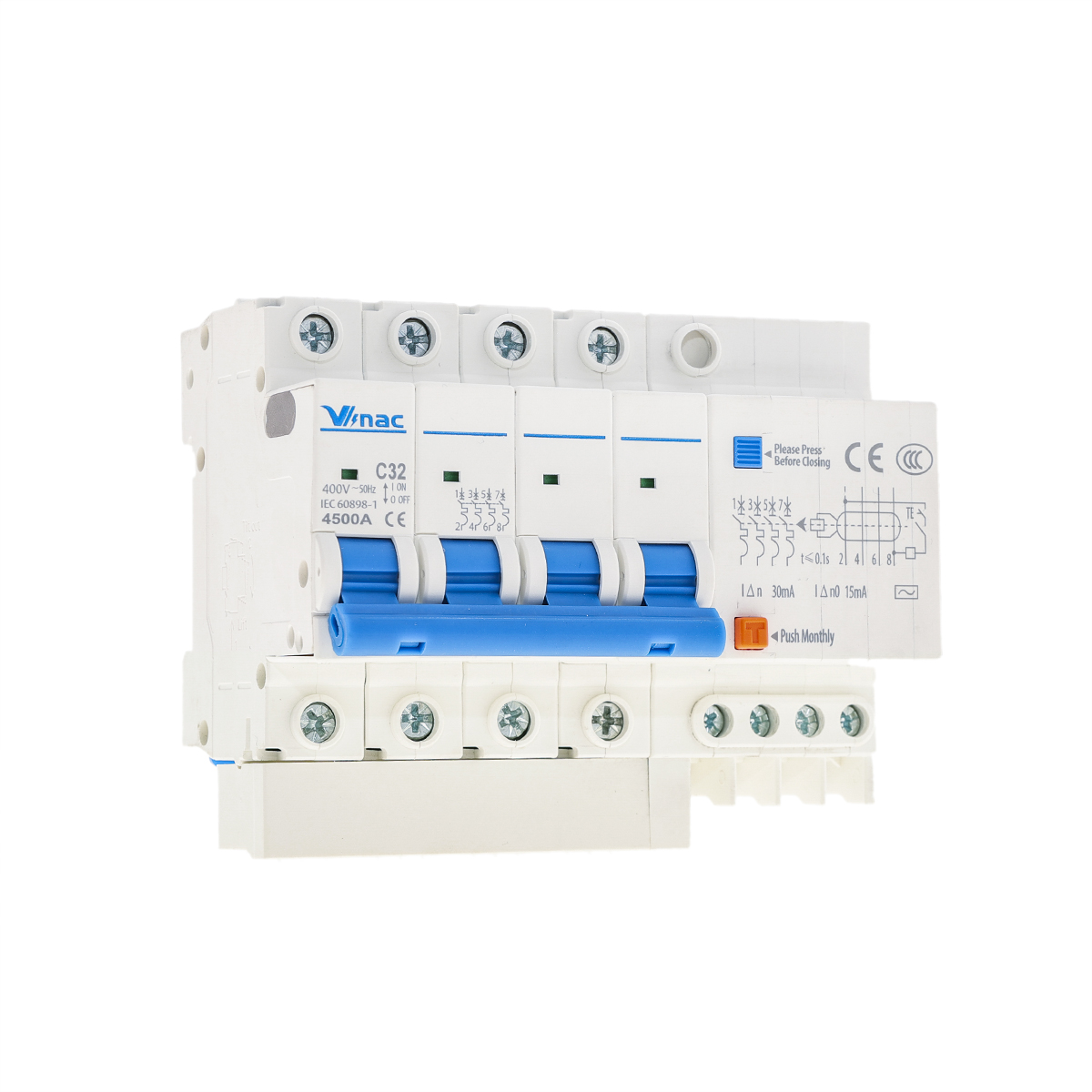 DZ47-63 1P 2P 3P 4P 6-63A 4.5KA 6KA 10KA MCCB