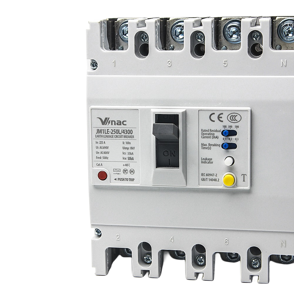 JM1LE漏电塑壳断路器 MCCB 3P 100-225A 50kA